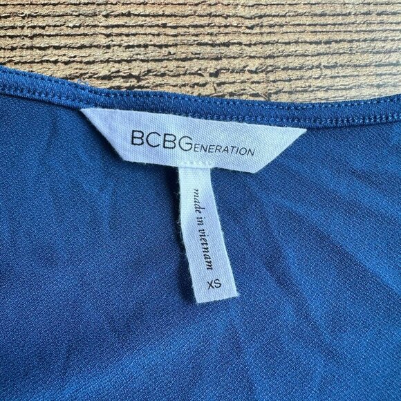BCBG Generation XS Royal Blue Tank Wrap Top Summer Shorts Romper - Comfy Chic - Picture 3 of 9